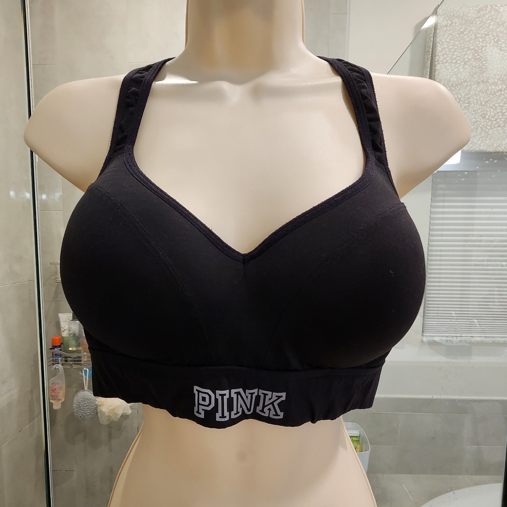 Victoria's Secret PINK - Black Sports Bra Large